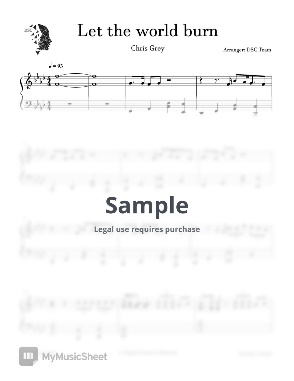 Chris Grey - LET THE WORLD BURN Sheets by Digital Scores Collection