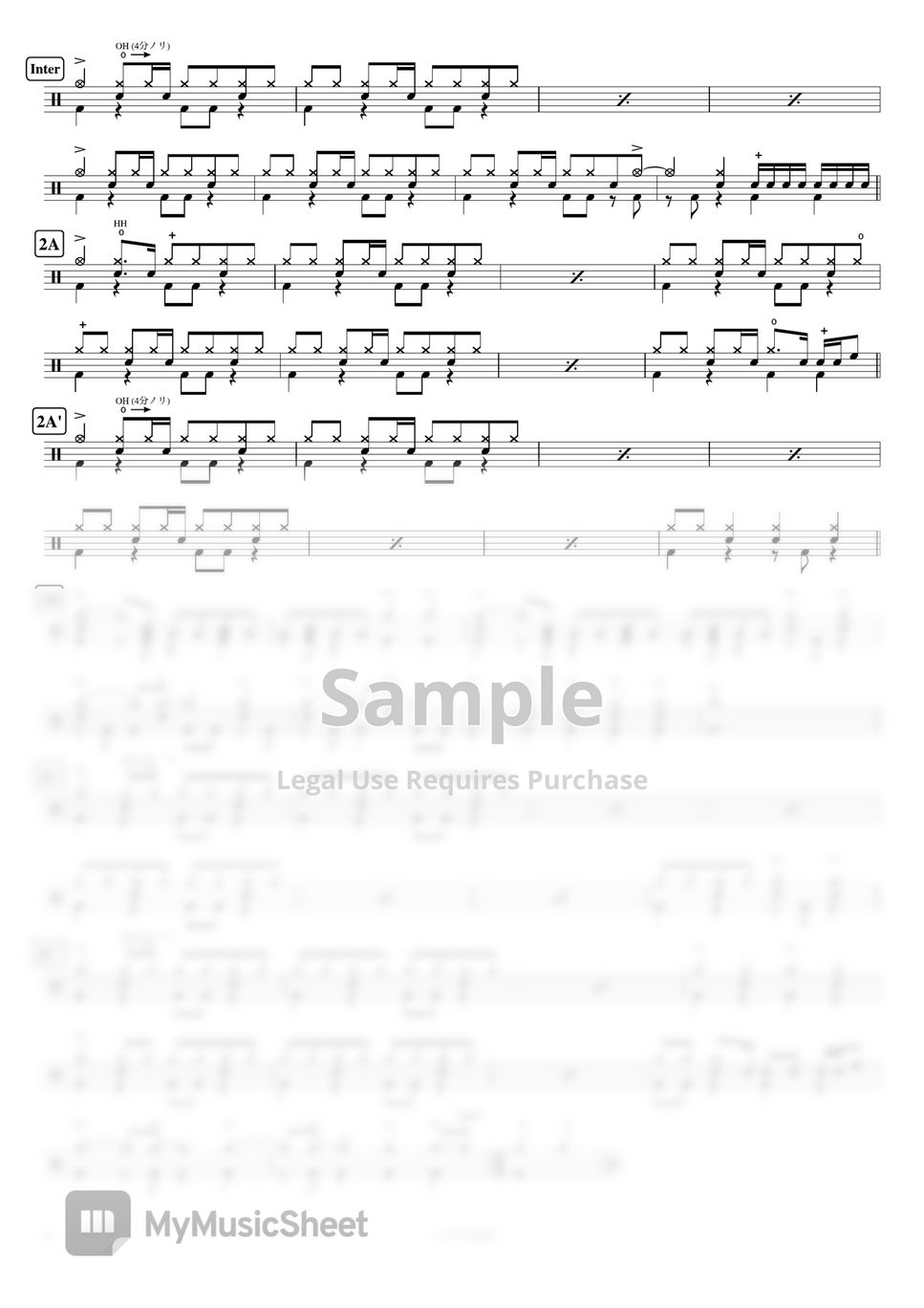 LiSA - Miraikaze / ミライカゼ by Cookai's J-pop Drum sheet music!!!