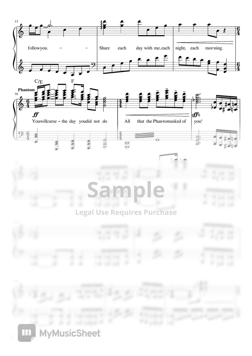 A. L. Webber - All I Ask Of You "Reprise" (Phantom Ver.) (CMajor) by RARA's PIANO STUDIO