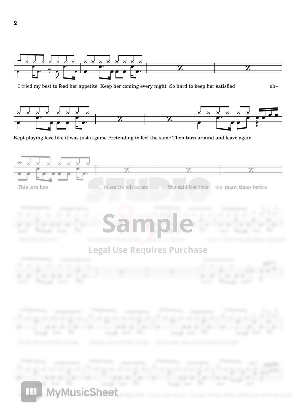 Maroon5 this love sheets by studio830