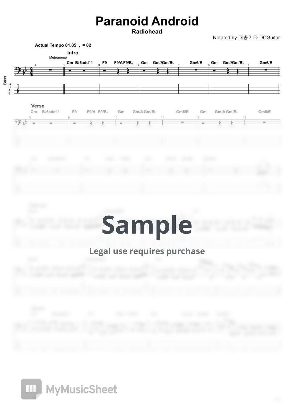 radiohead-paranoid-android-sheets-by