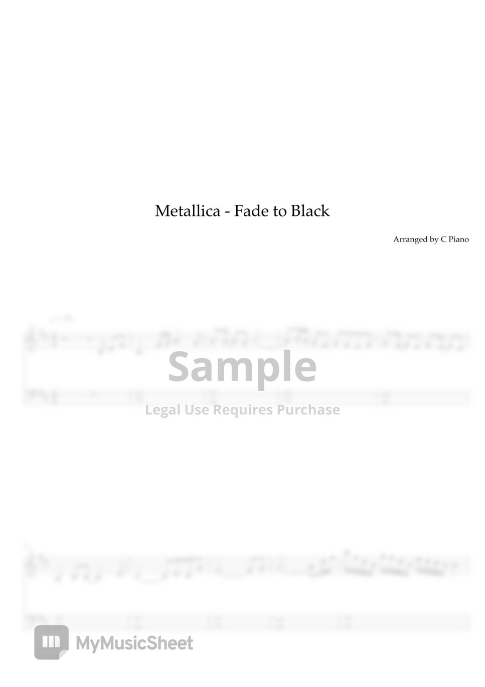 Metallica - Fade to Black (Easy Version) by C Piano