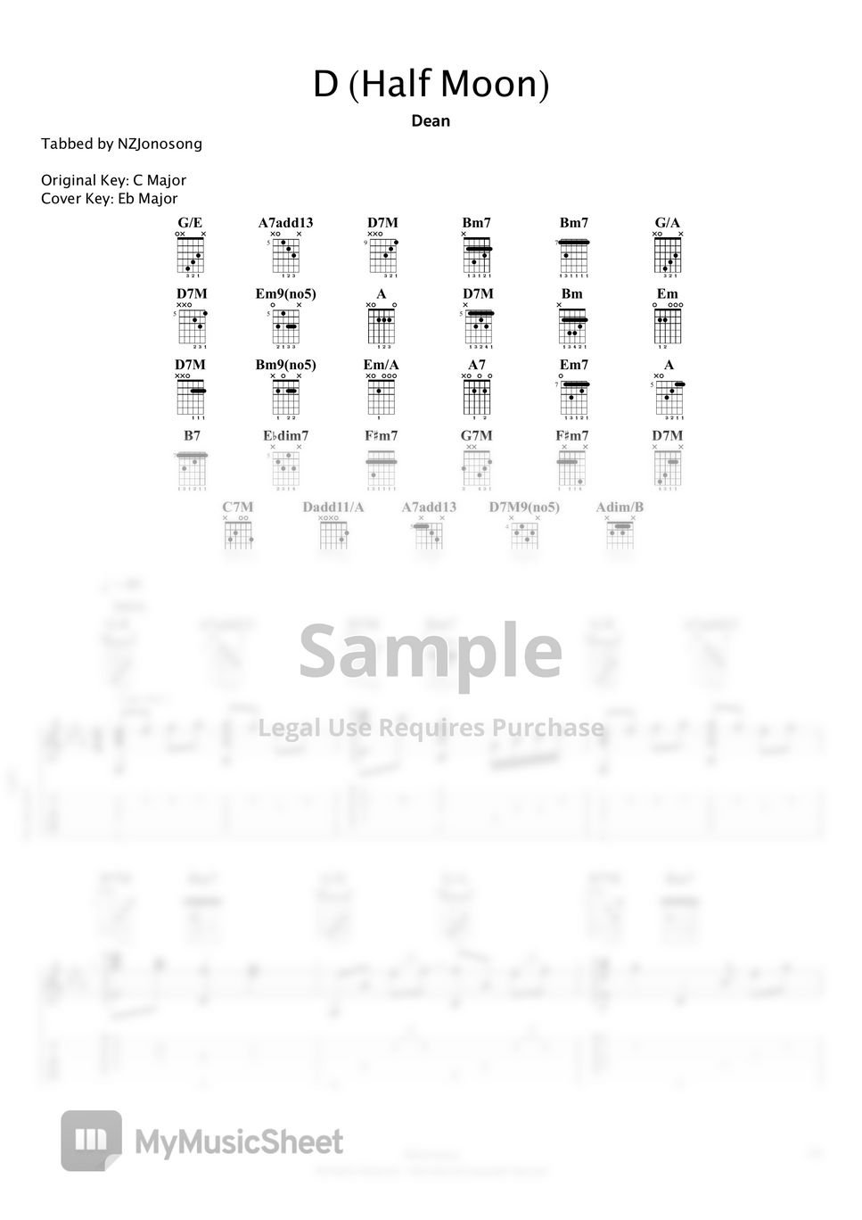 Dean D (Half Moon) (Normal, 9/10) Sheets by NZJonosong