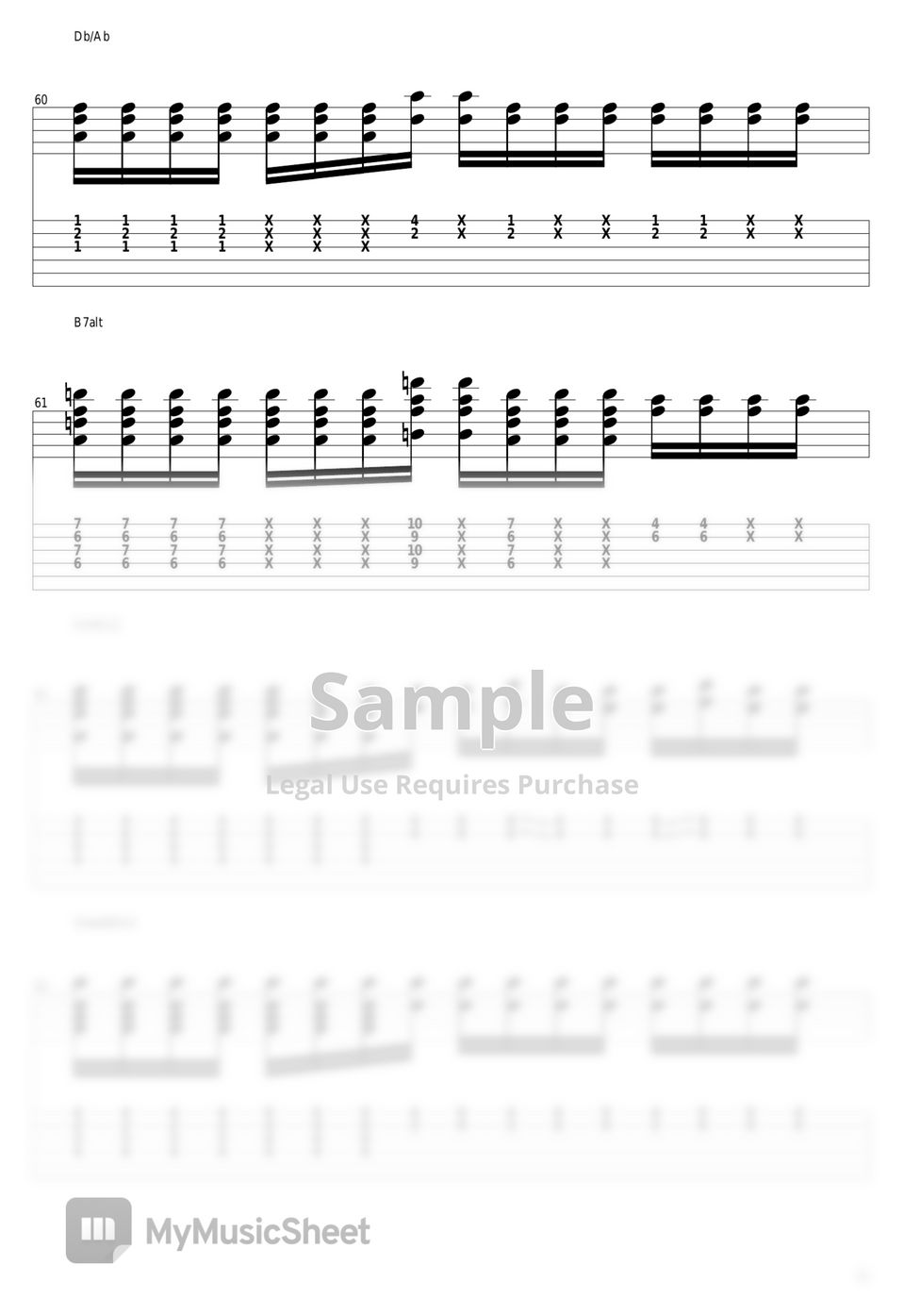 山下達郎 - Music Book Tab + 1staff by guitar cover with tab