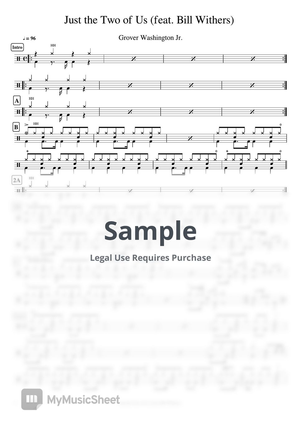 Grover Washington Jr. - Just the Two of Us (feat. Bill Withers) by Cookai's J-pop Drum sheet music!!!