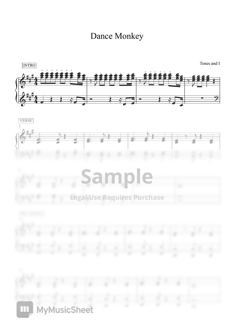 Dance Monkey VIOLIN Sheet music for Violin (Solo)