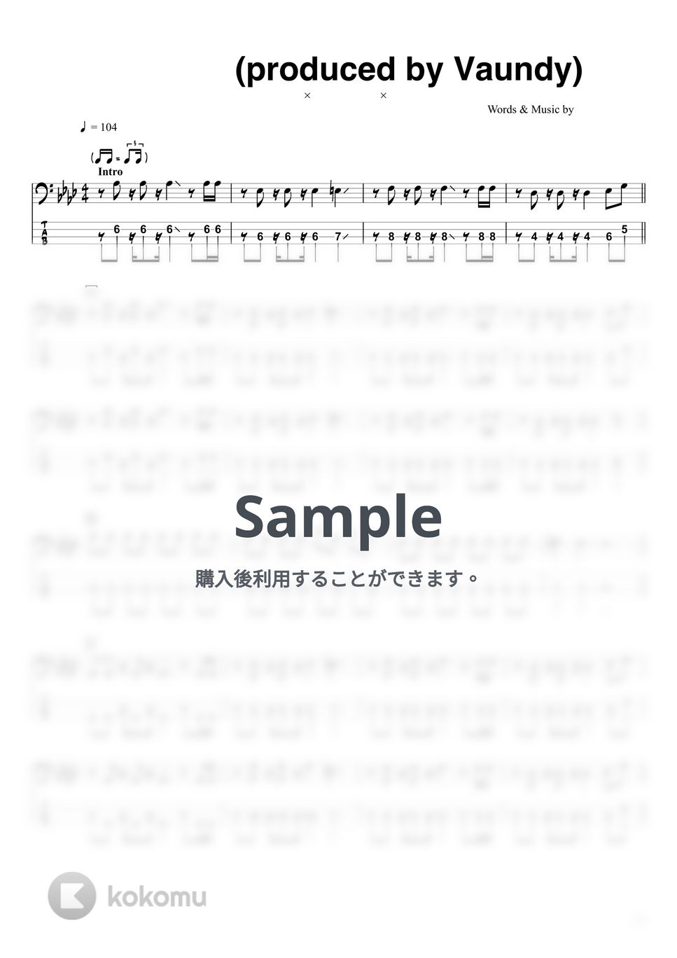 milet×Aimer×幾田りら - おもかげ (produced by Vaundy) (ベースTAB譜☆4弦ベース対応) by swbass