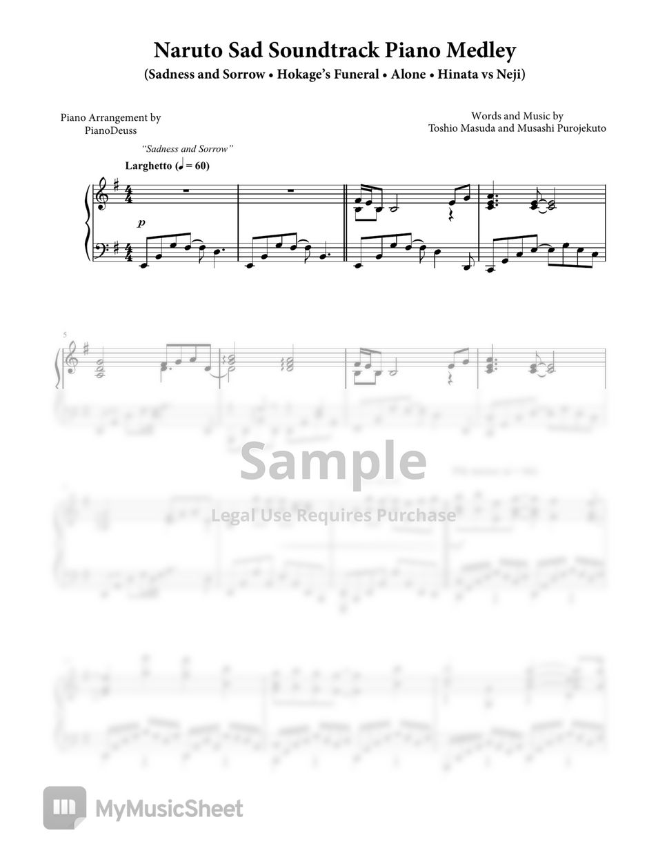 Yasuharu Takanashi, Toshio Masuda and Musashi Project - Naruto Sad Soundtrack Piano Medley by PianoDeuss