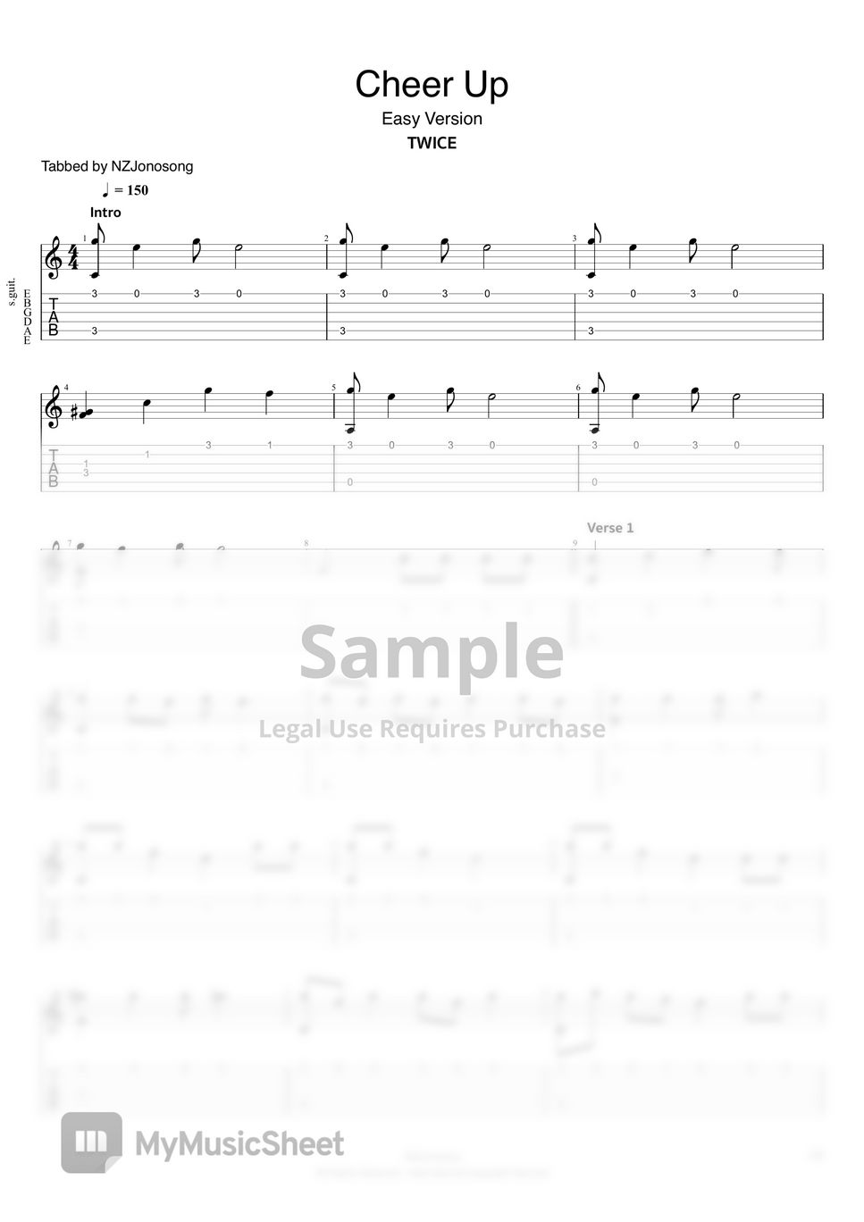 TWICE Cheer Up [Remastered] (Easy, 2/10) 악보 by NZJonosong