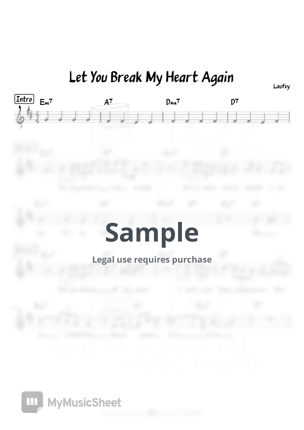 Laufey - Let You Break My Heart Again Sheets by Jazz Classical Music Studio