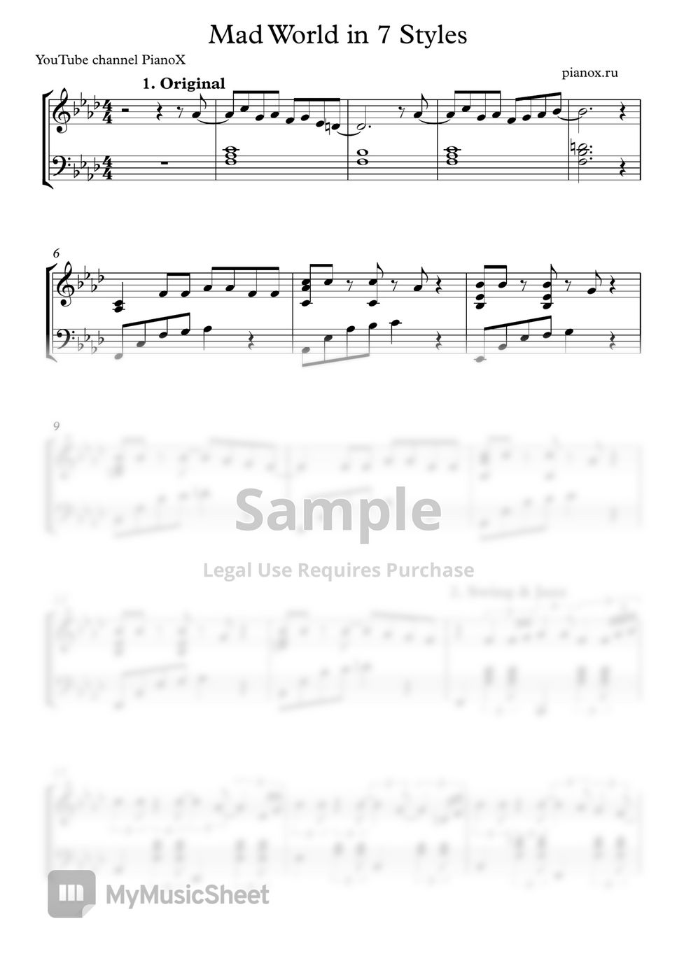 Mad World Sheet music for Piano (Solo)