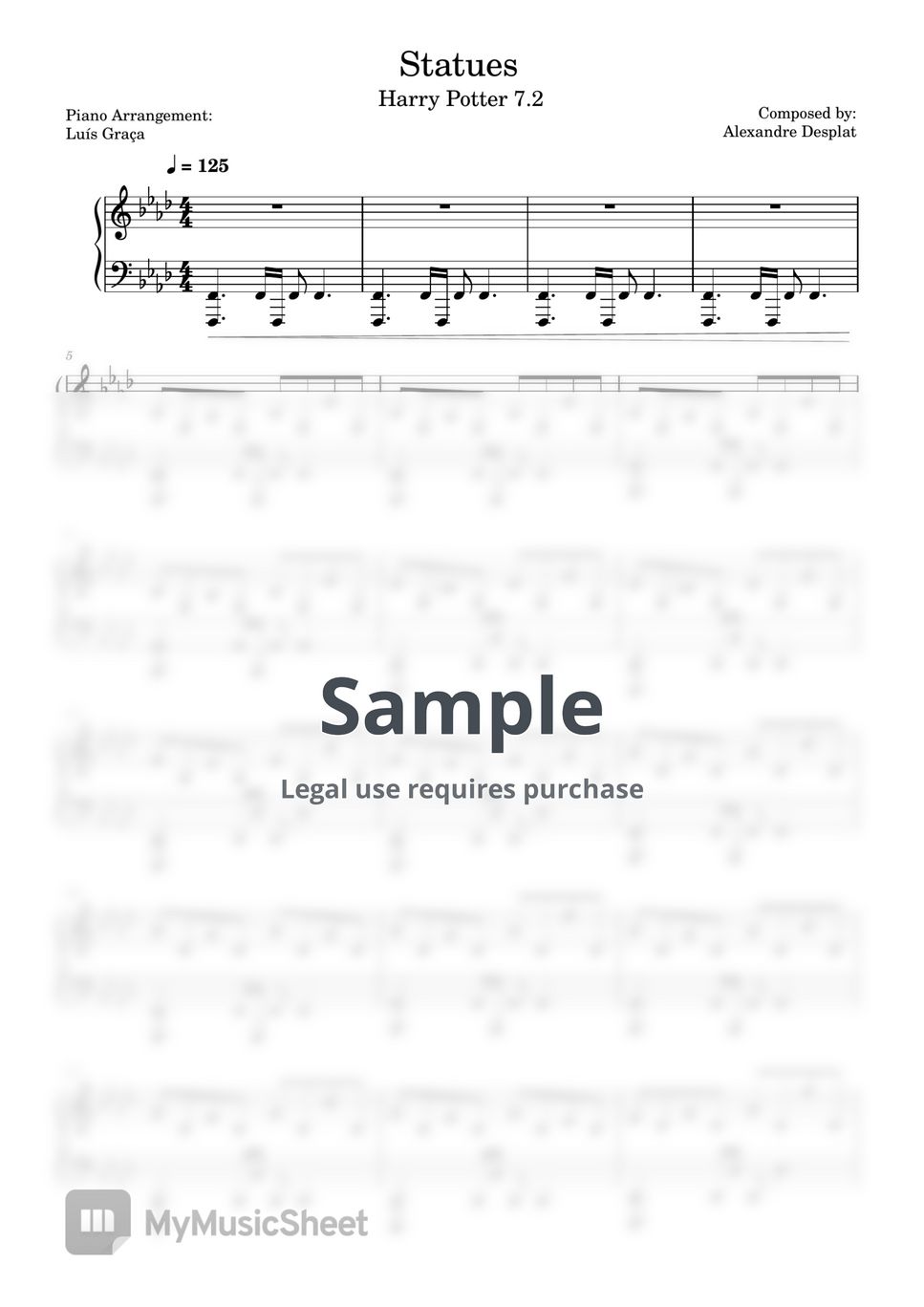 Alexandre Desplat Statues (Harry Potter 7.2) Sheets by Luís Graça