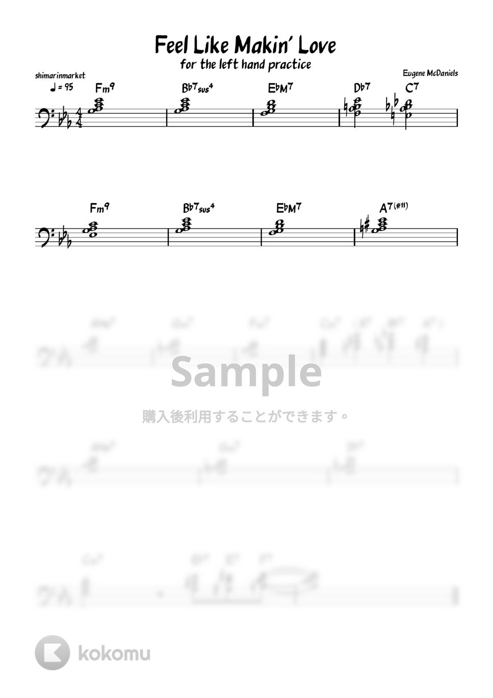 Eugene McDaniels - Feel Like Makin' Love (for the left hand practice) by shimarin market