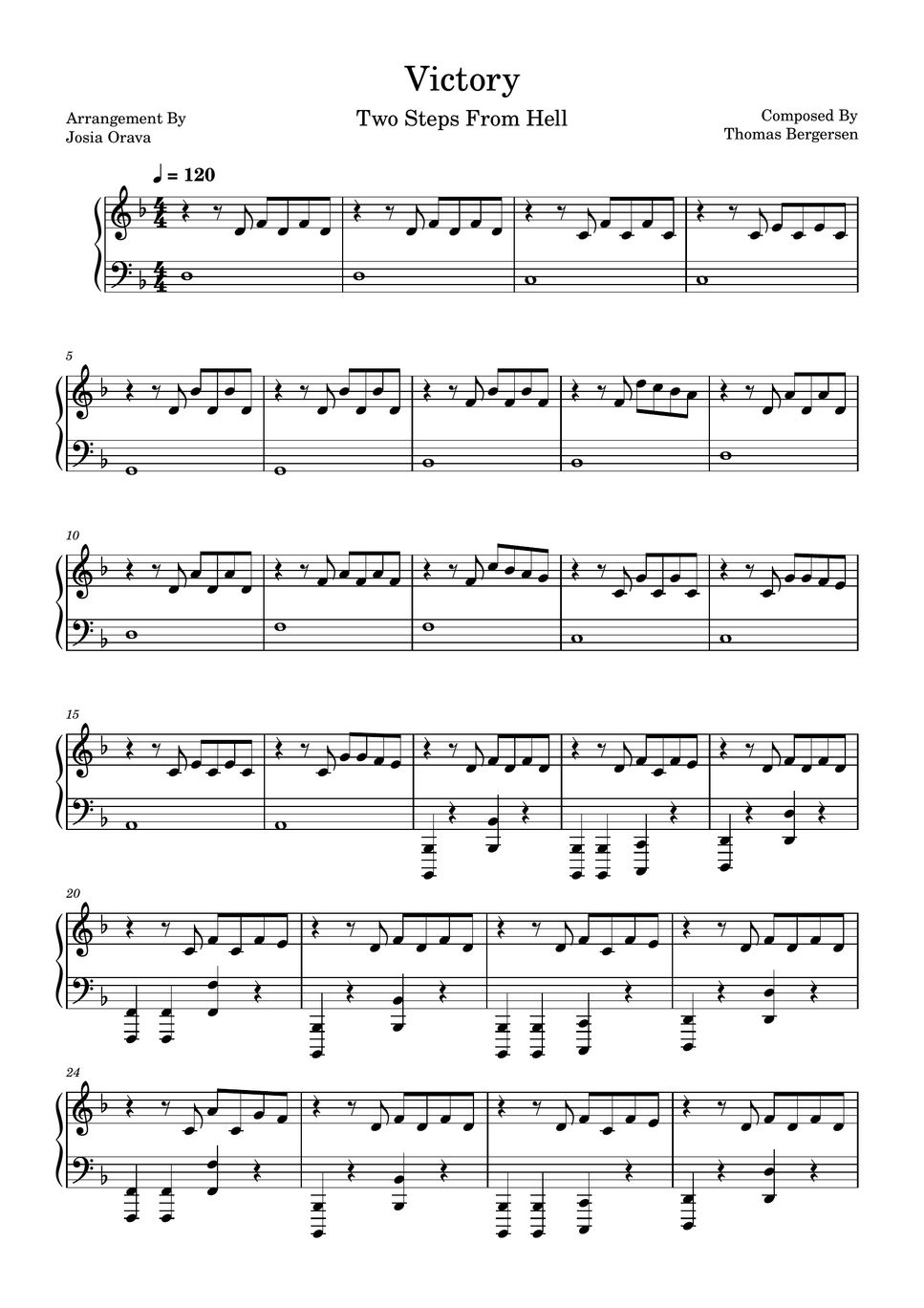 Two Steps From Hell - Victory (Piano Sheet) BY Josia Orava