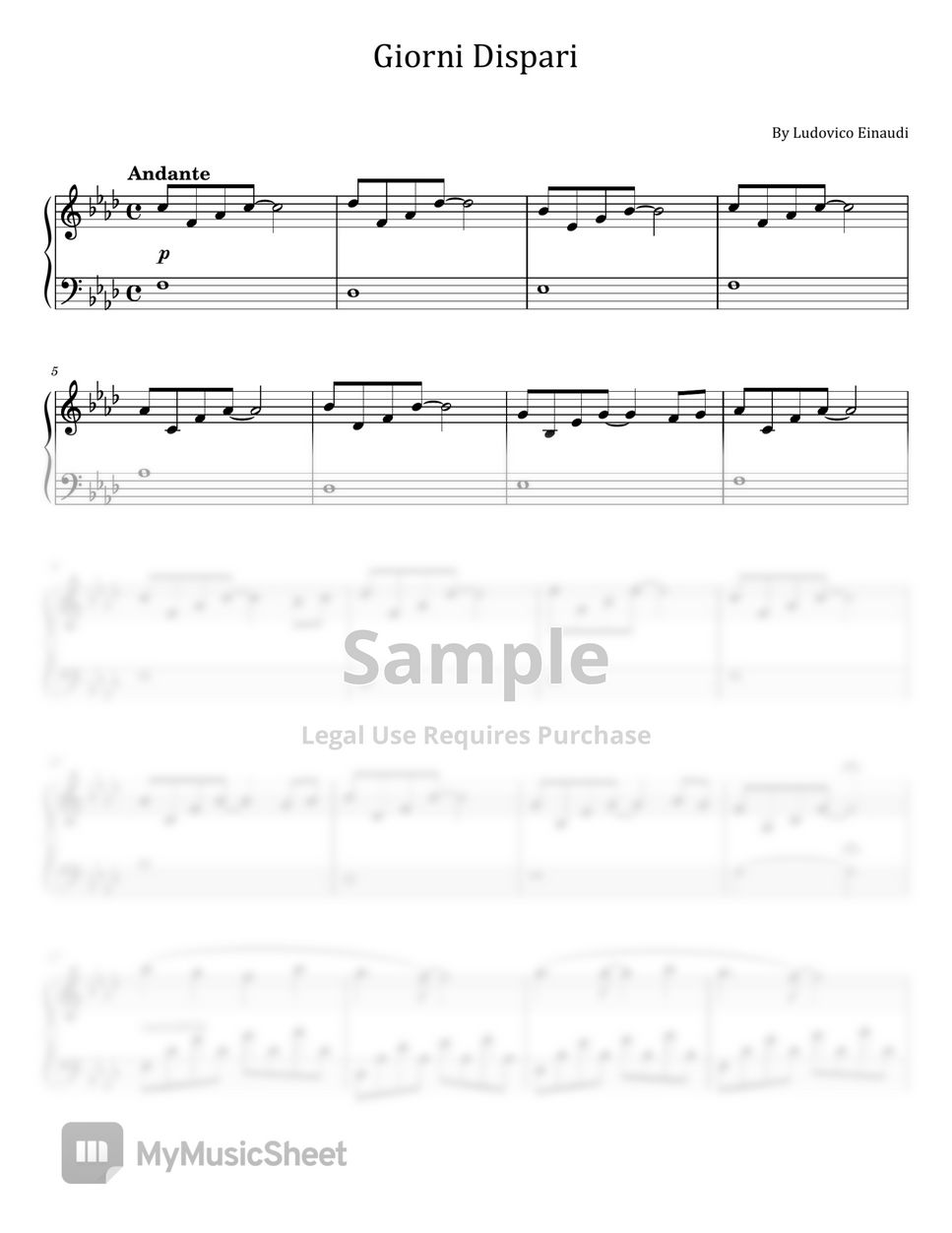 Ludovico Einaudi - Giorni Dispari (For Piano Solo) by poon