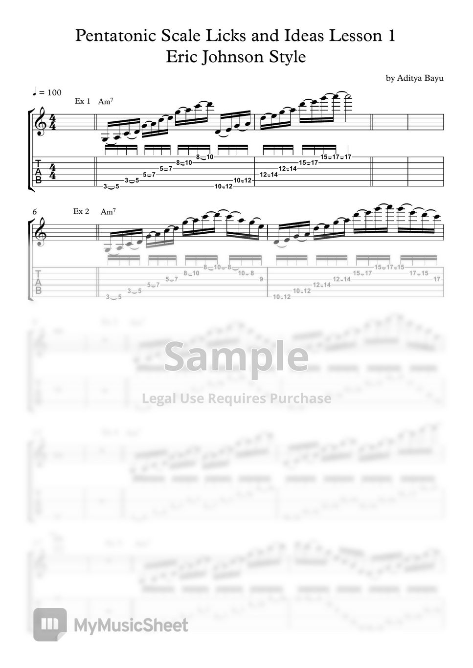 Eric Johnson Style - Pentatonic Scale Licks & Ideas
