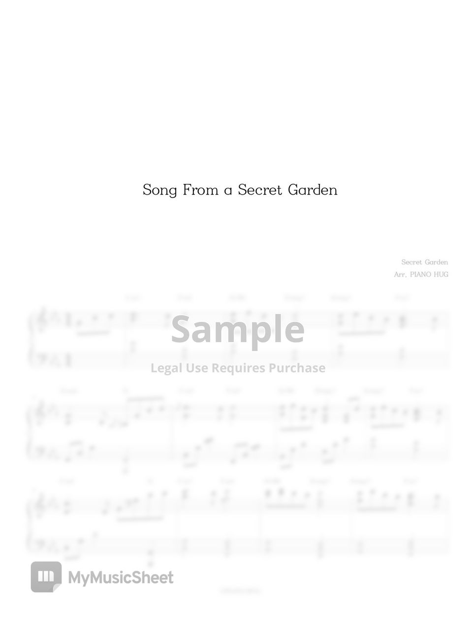 Secret Garden - Song From a Secret Garden by Piano Hug
