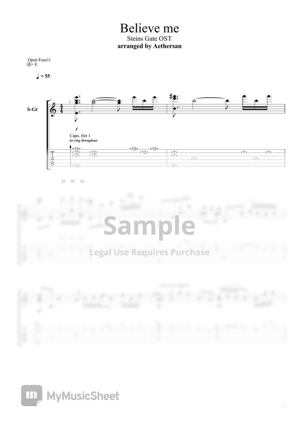 Steins;Gate 0 OST - Believe me Fingerstyle Guitar