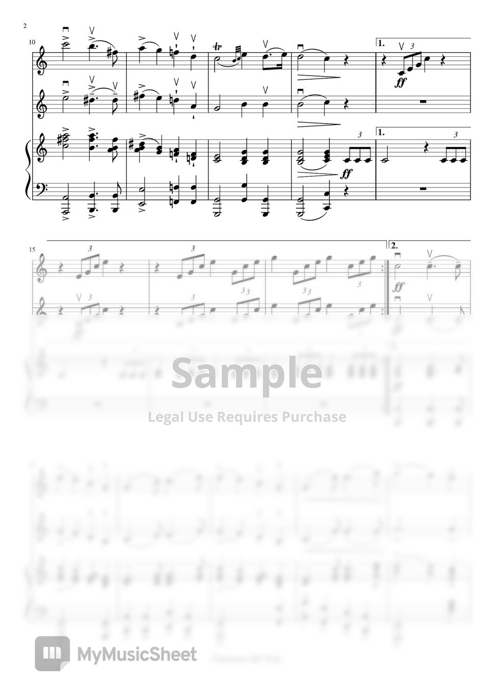 F. Mendelssohn - Wedding March for 2 Violins and Piano (Short Version) by Guarneri del Jeju
