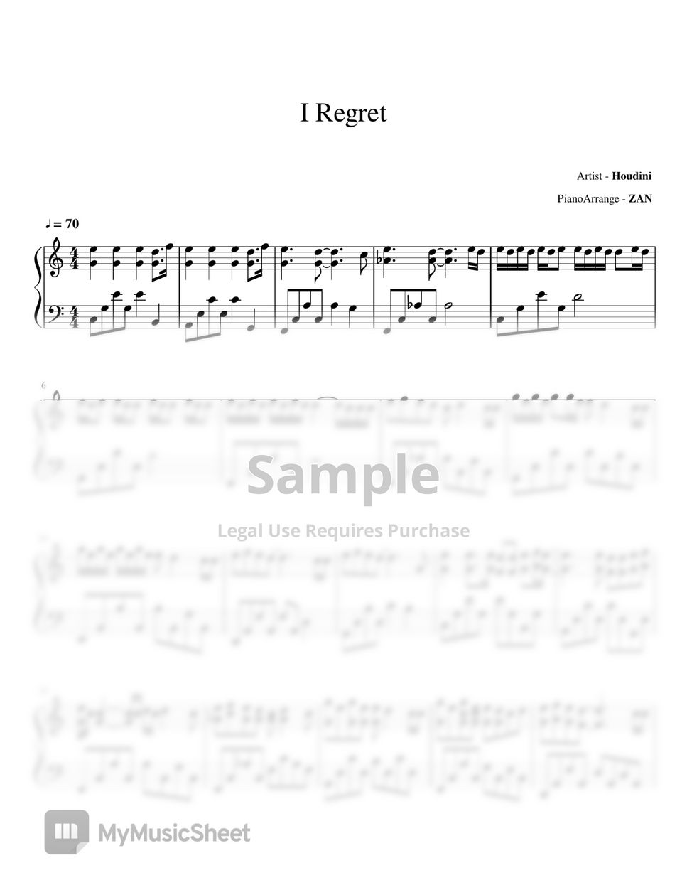 Houdini(후디니) - I regret(널 사랑한 걸 후회해) | Youth of May OST part 7 | Piano by ZAN