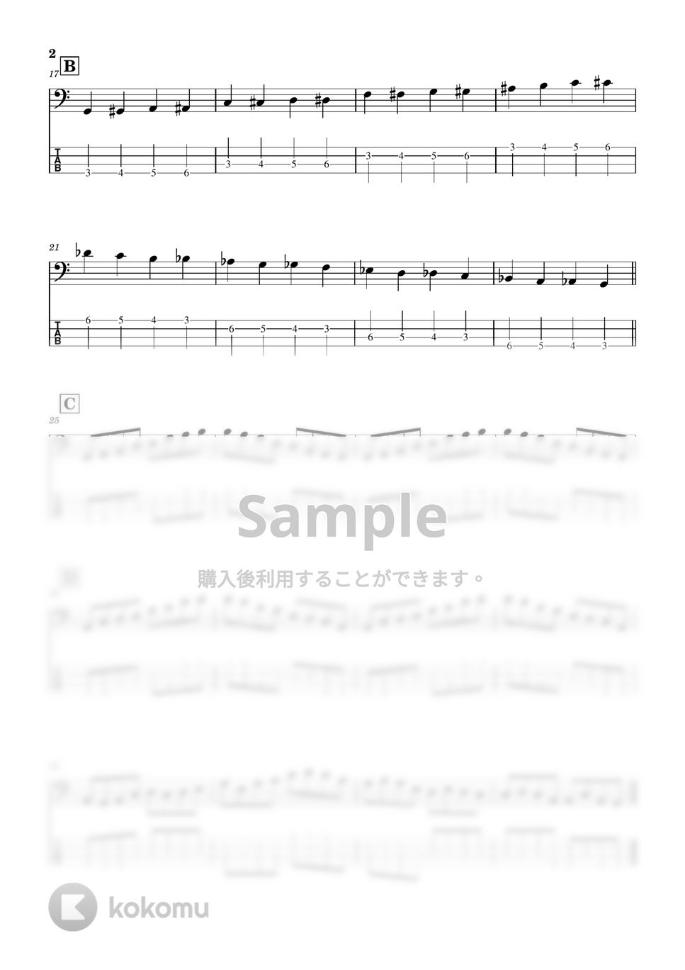 Zeo - ベース練習1 (Bass tab譜) by Zeo