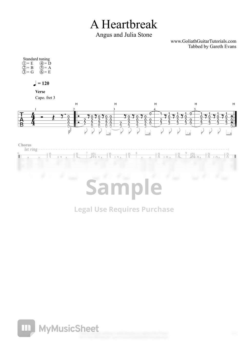 Angus & Julia Stone A Heartbreak Sheets by Goliath Guitar Tutorials