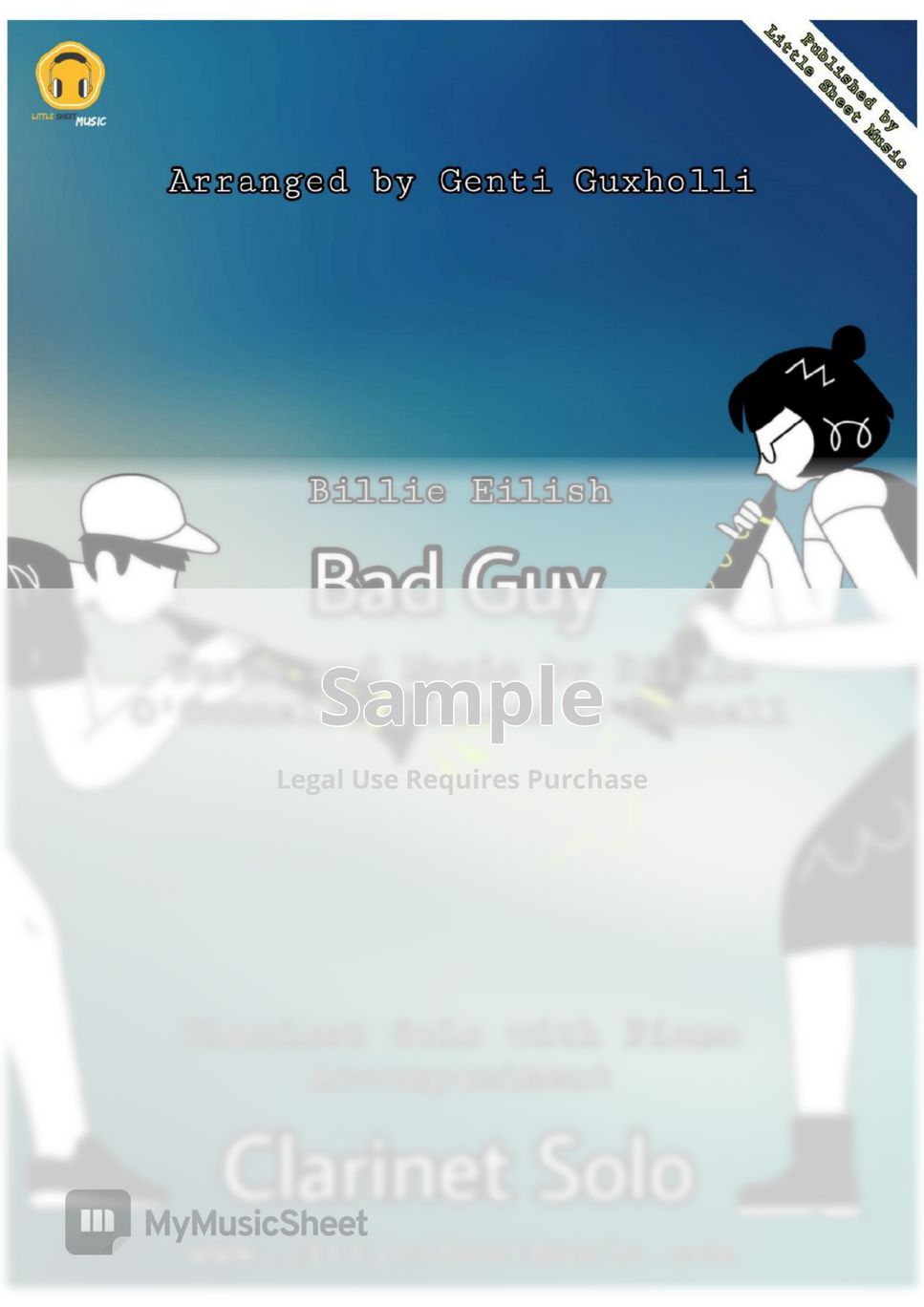 Billie Eilish Bad Guy Solo with Piano Sheets