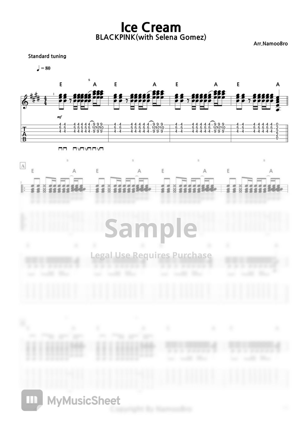 BLACKPINK(블랙핑크) Ice cream 악보 by NamooBro