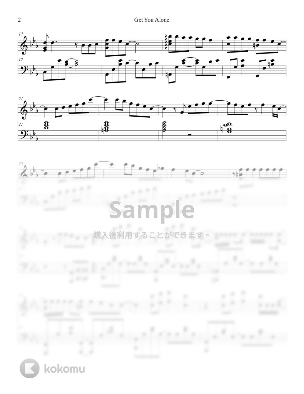 BAEKHYUN - Get You Alone by Lunar Piano - Page 2