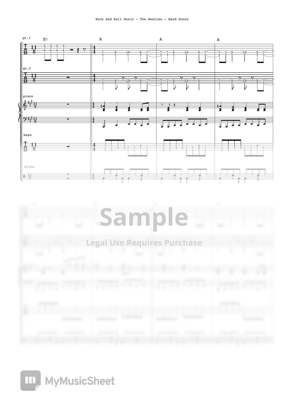 The Beatles - Rock And Roll Music (Band Score) by Ryohei Kanayama