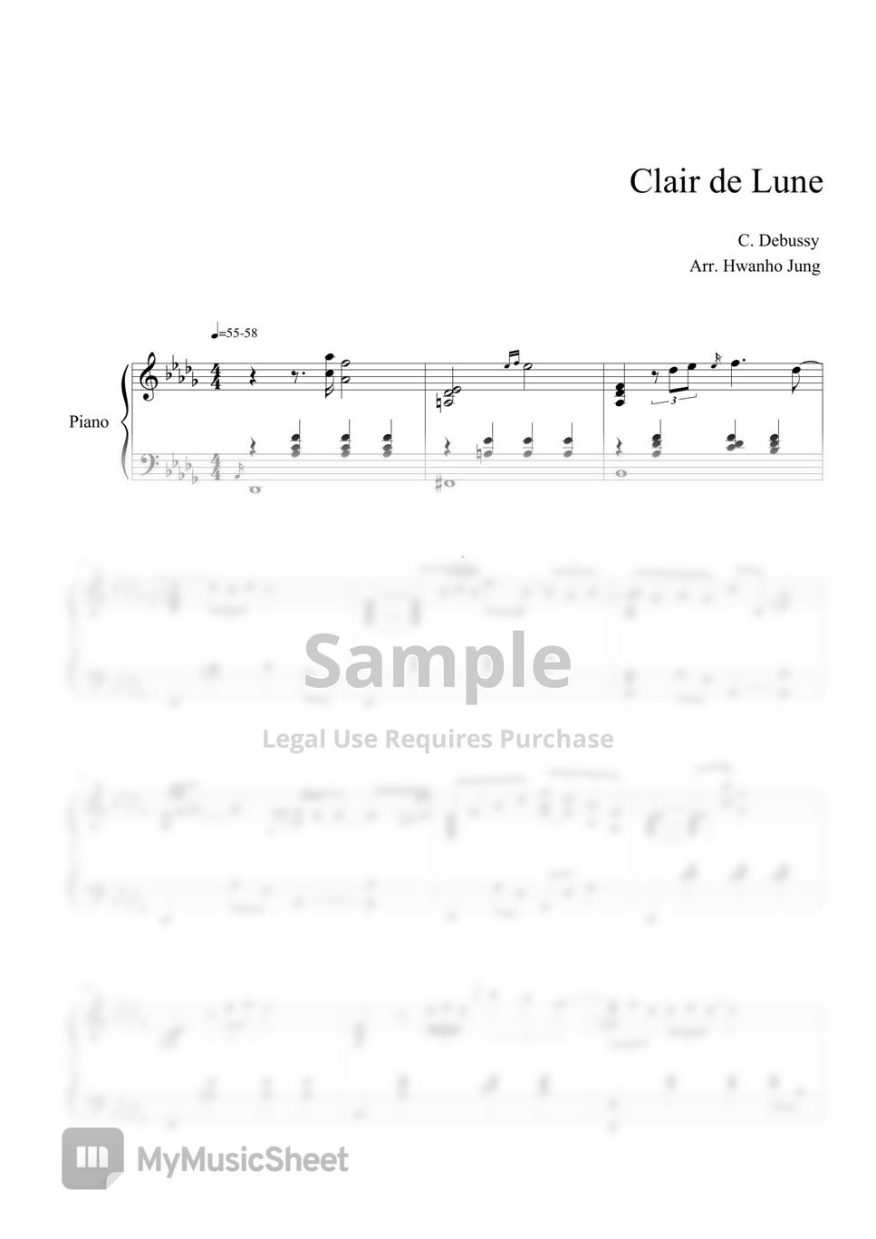 C.Debussy - Clair de Lune (Piano Arrangement) by Hwan ho Jung