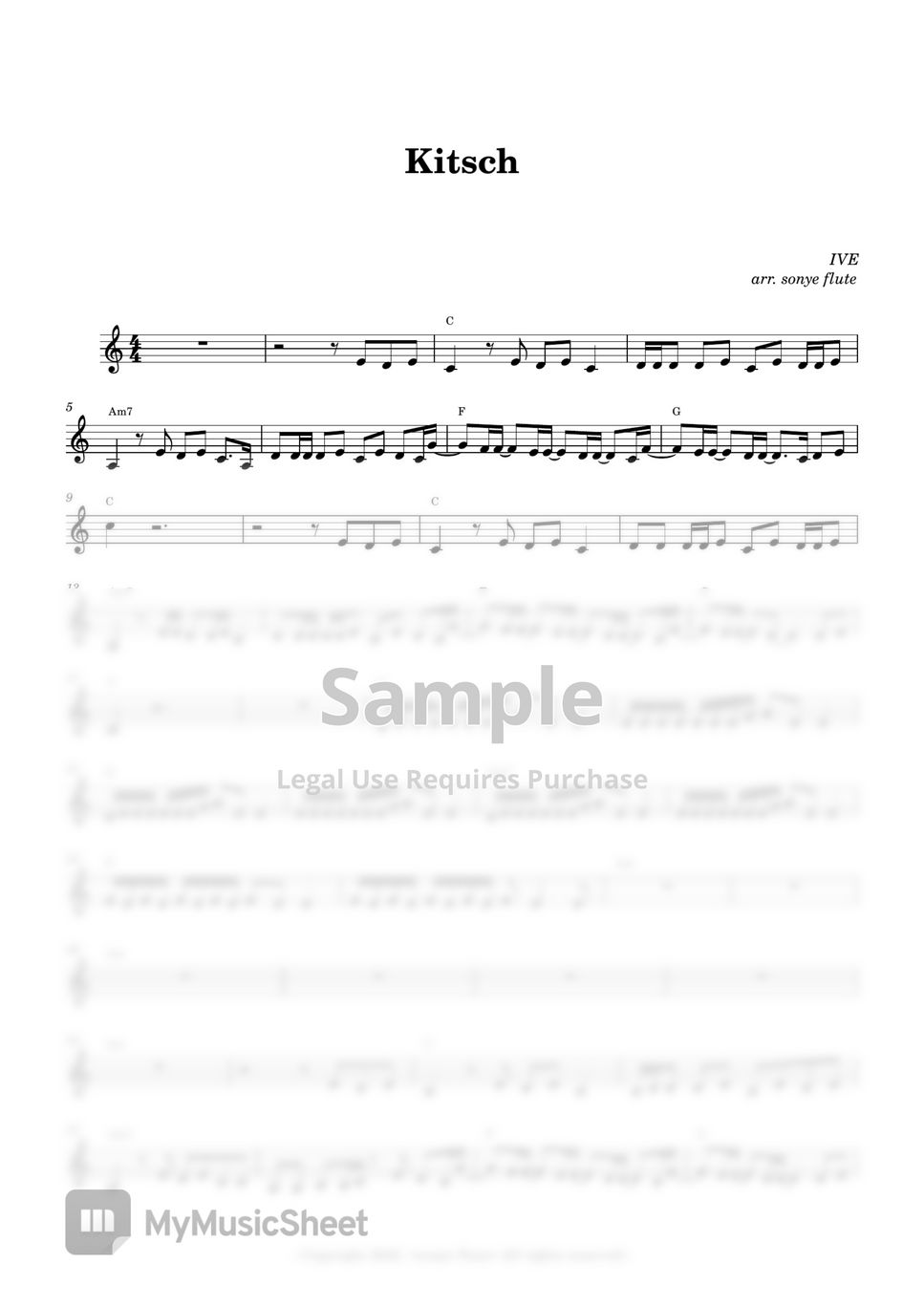 IVE - Kitsch (Flute Sheet Music Easy) by sonye flute