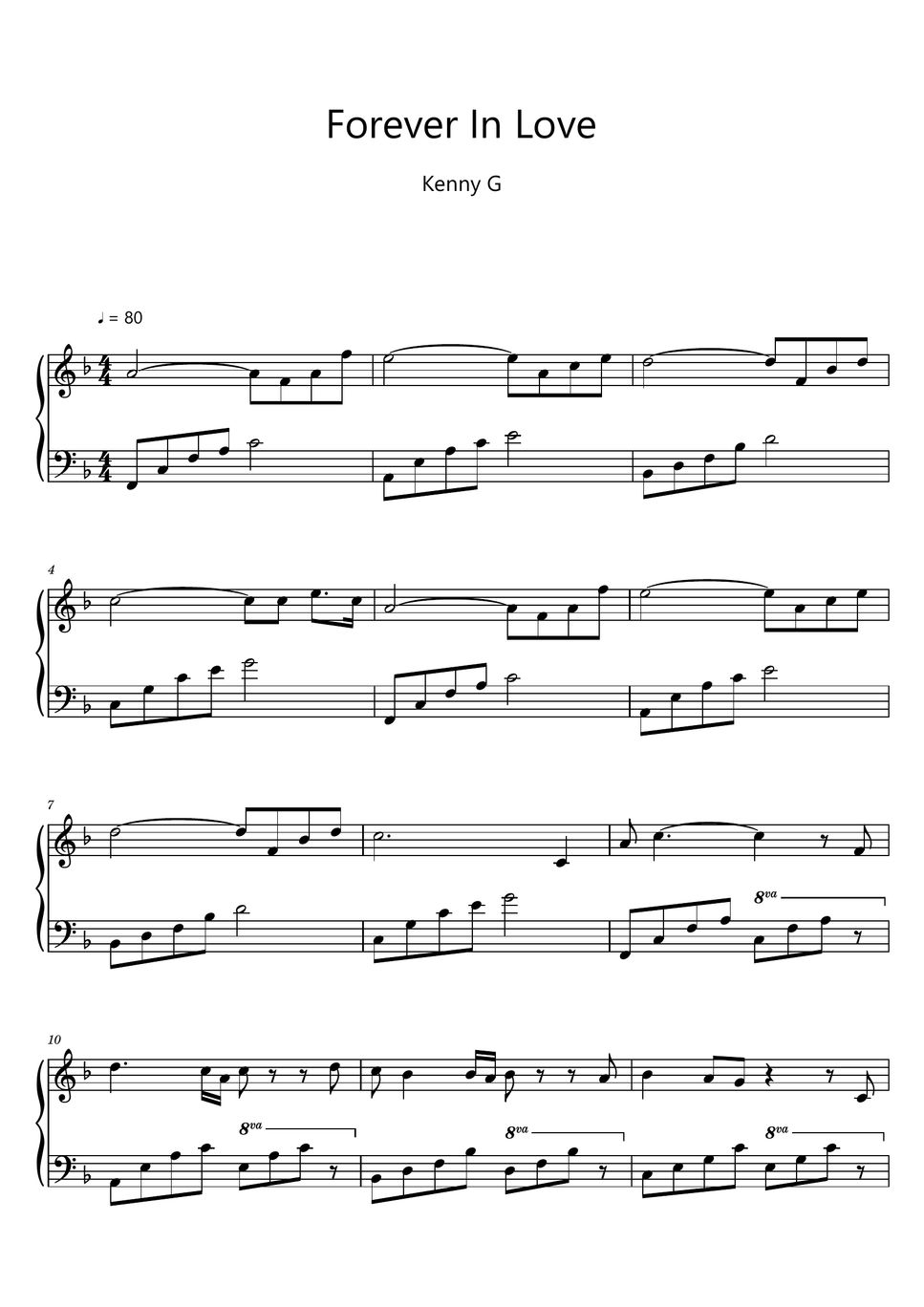 Kenny G Forever In Love Sheet Music Midi 楽譜 By Sayu 