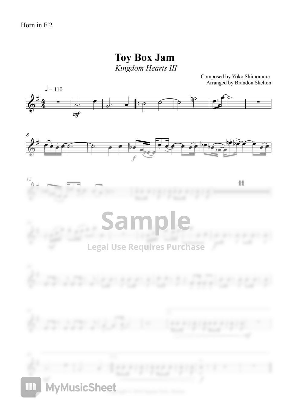 Kingdom Hearts III Yoko Shiomura Toy Box Jam (Parts) Sheets by Brandon Skelton