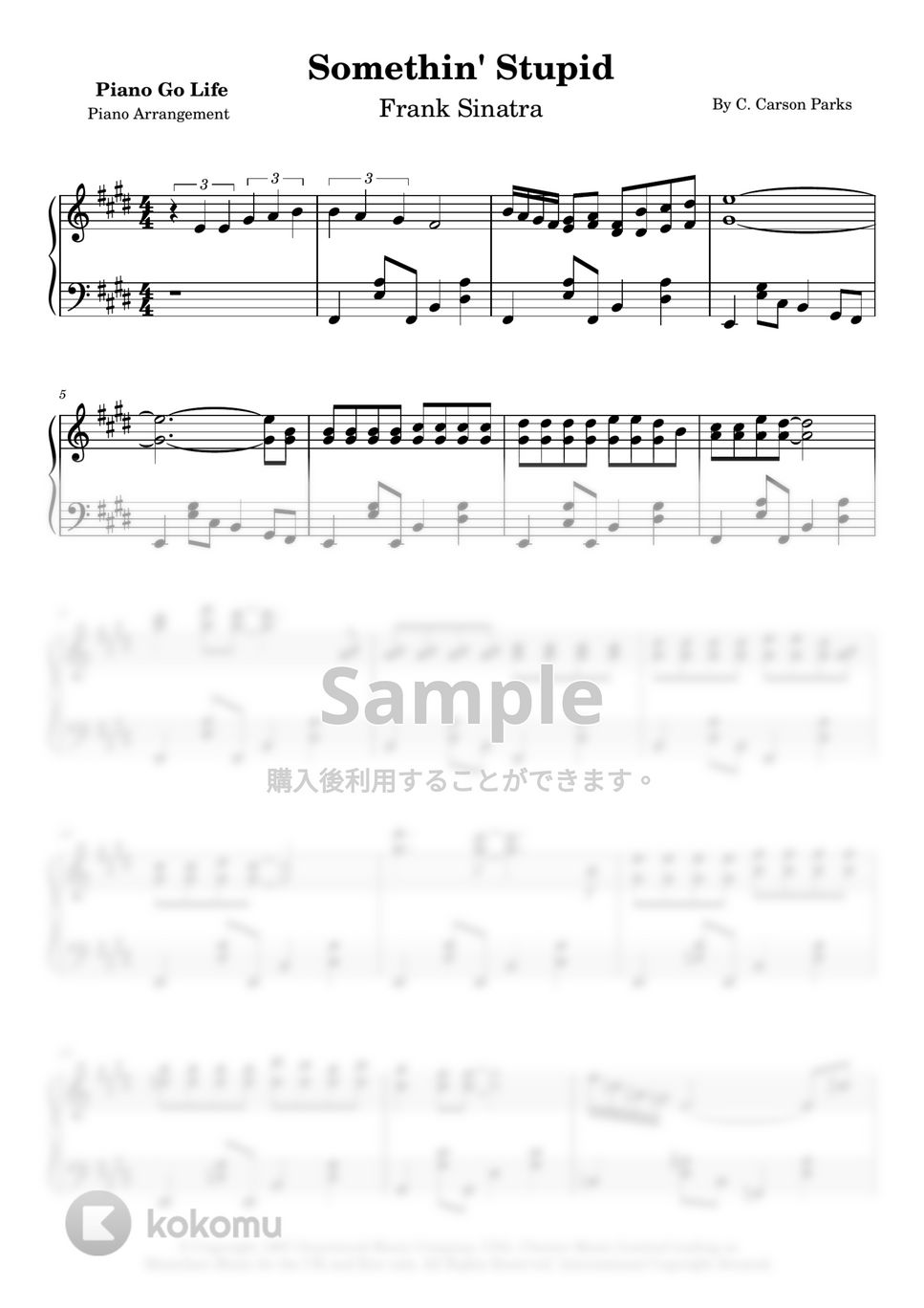 Frank Sinatra - Something Stupid 楽譜 by Piano Go Life