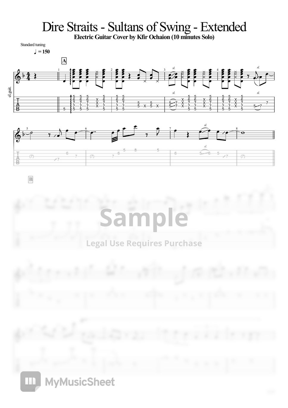 Dire Straits Sultans Of Swing Electric Guitar Music Script Song Lyric Print  - Song Lyric Designs