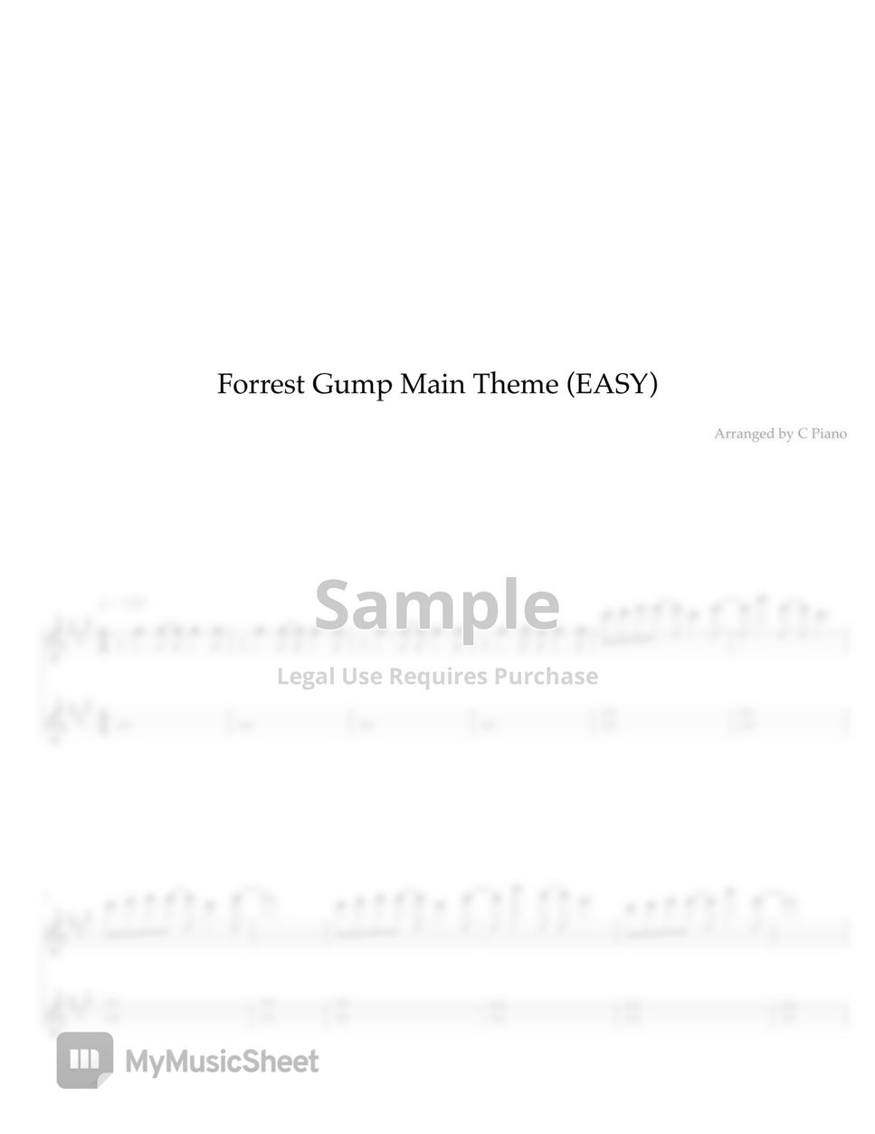 Alan Silvestri - Forrest Gump Main Theme (Easy Version) by C Piano