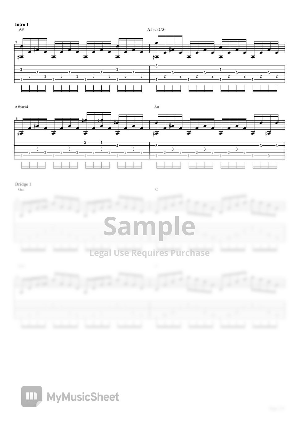 노 리플라이 (No Reply) - 여정 (Guitar) Acoustic Guitar TAB PDF | TaeHyun Taylor  Lee | mymusic5