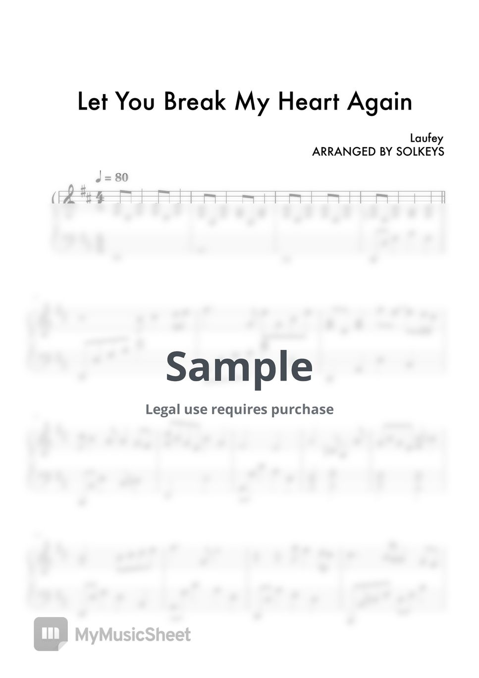 Let You Break My Heart Again – Laufey Sheet music for Piano (Solo