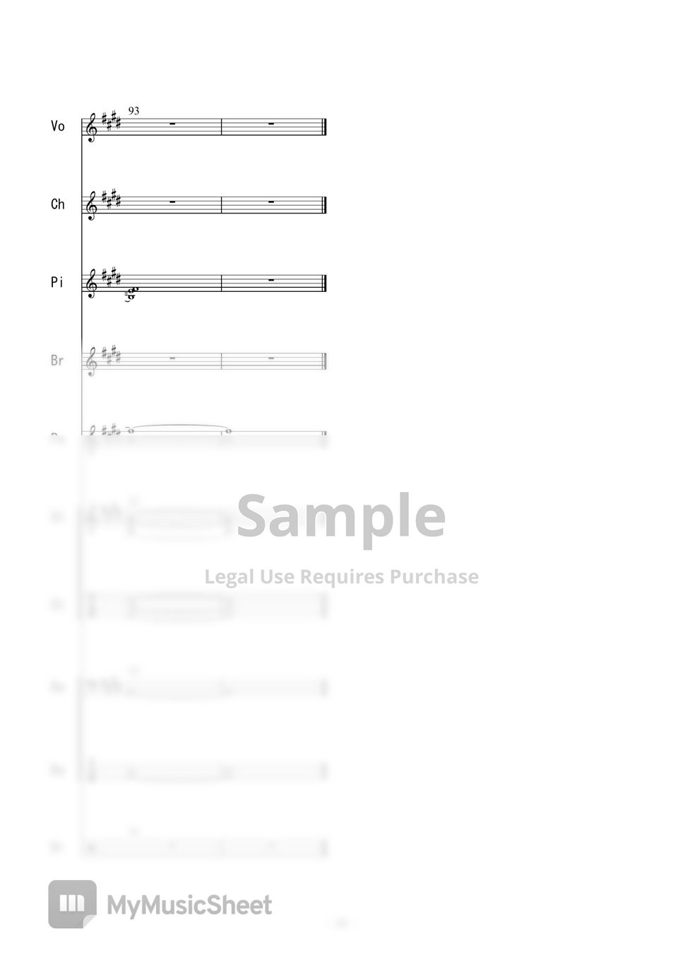 永井真理子 - YOU AND I (バンドスコア) 타브+단선 악보 by 二次元楽譜