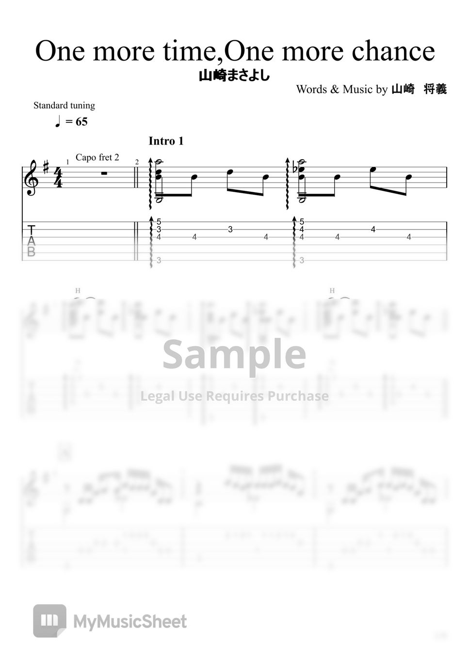 masayoshi-yamazaki-one-more-time-one-more-chance-fingerstyle-sheets