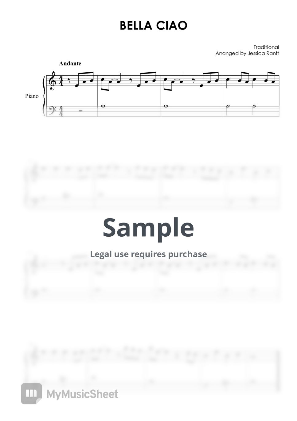 Traditional - Bella Ciao Sheets by Balladial Piano