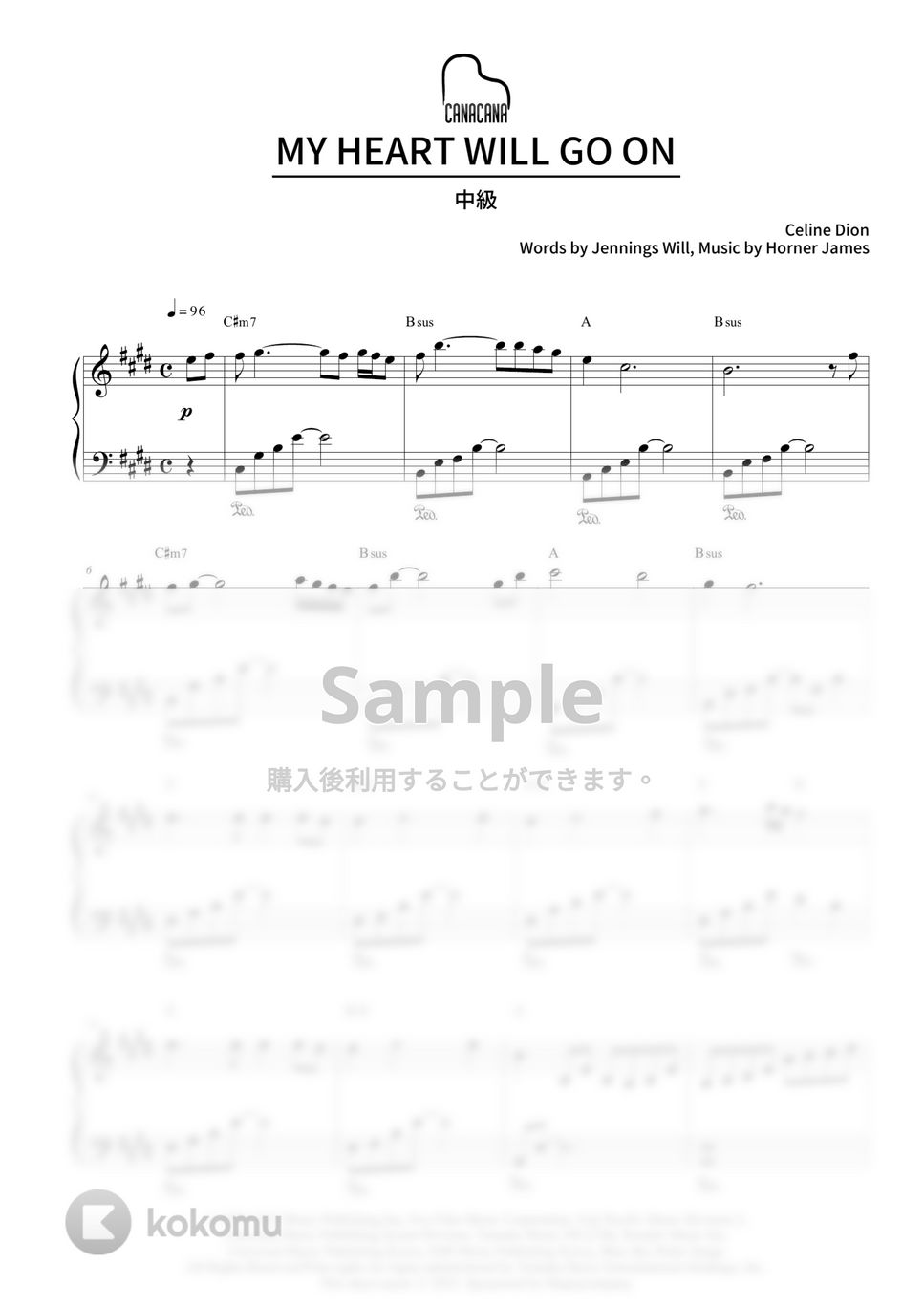 Celine Dion - My Heart Will Go On (中級) by CANACANA family