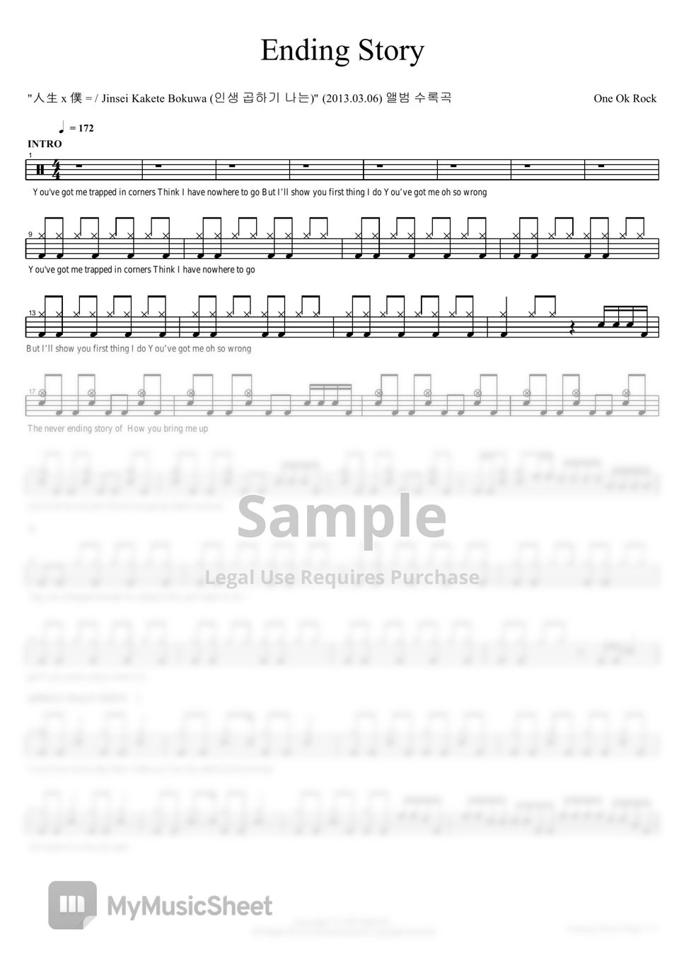 one-ok-rock-ending-story-sheets-by-copydrum