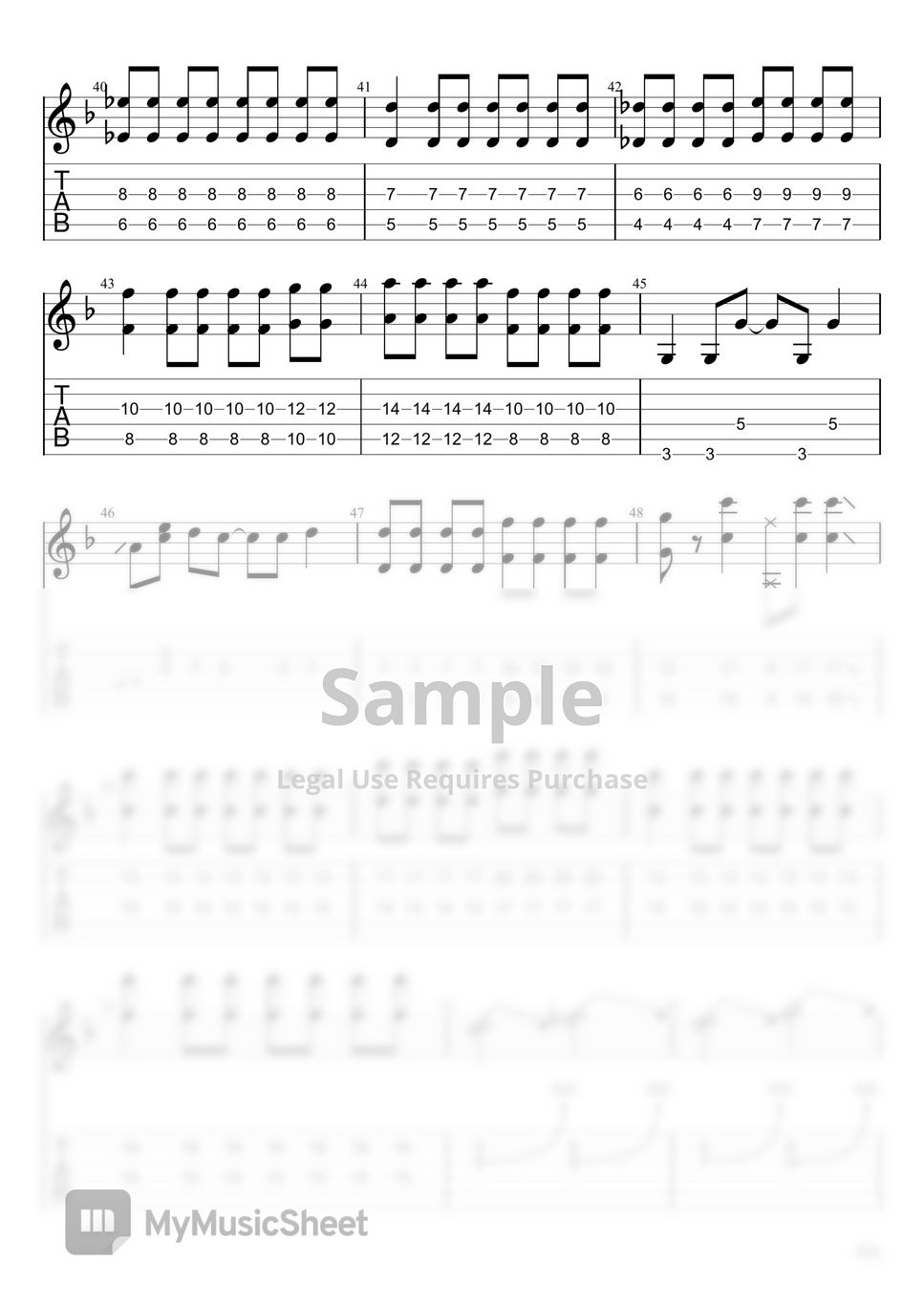 Kessoku Band - Seishun Complex (Lead guitar) Partitur by