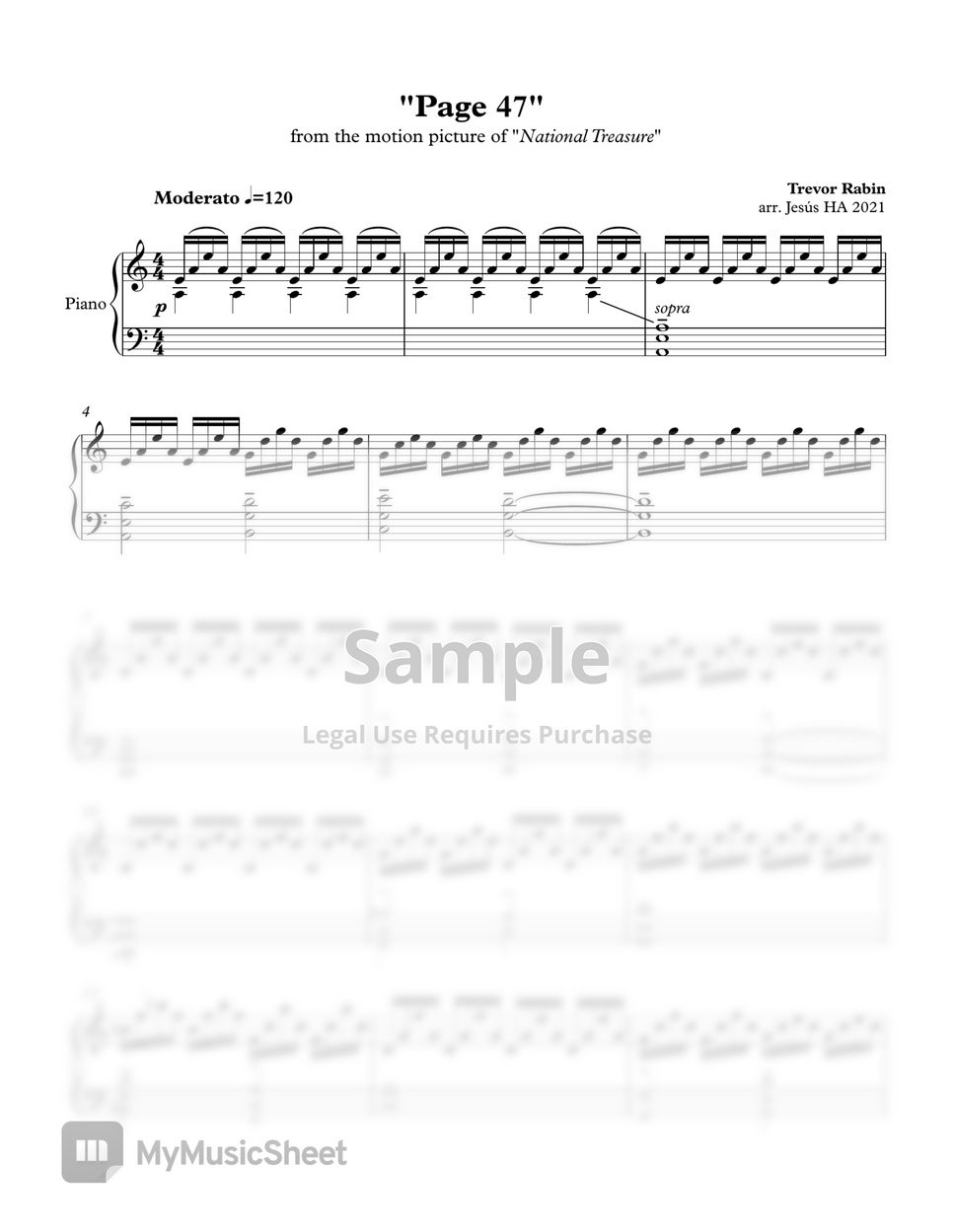 Trevor rabin page 47 national treasure by jesus ha