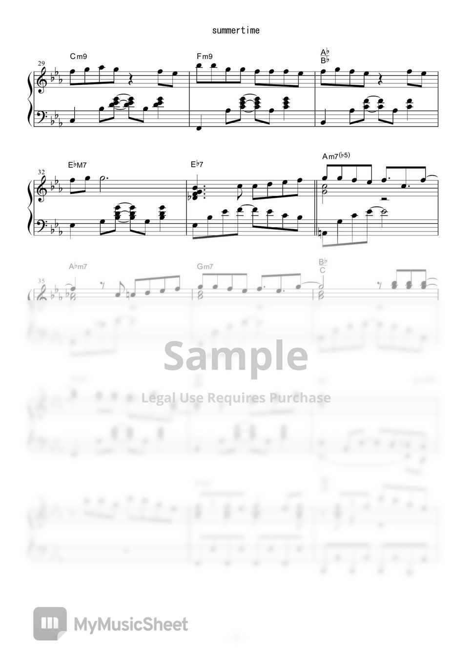 summertime — cinnamons & evening cinema Sheet music for Piano (Solo)