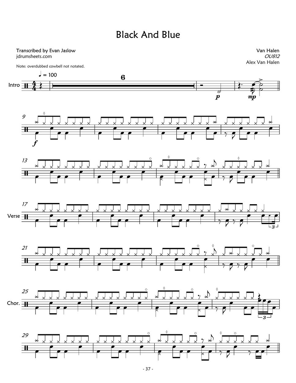 Van Halen Black And Blue Sheets By Evan Jaslow