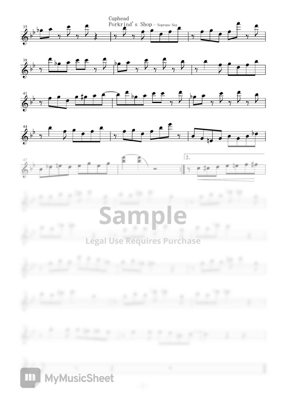 Cuphead- Die House (King Dice) Sheet music for Piano, Saxophone alto,  Saxophone tenor, Guitar & more instruments (Mixed Ensemble)