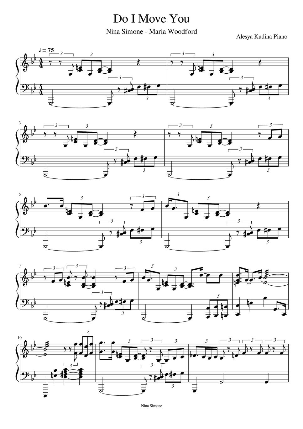 Nina Simone Do I Move You Sheet By Alesya Kudina